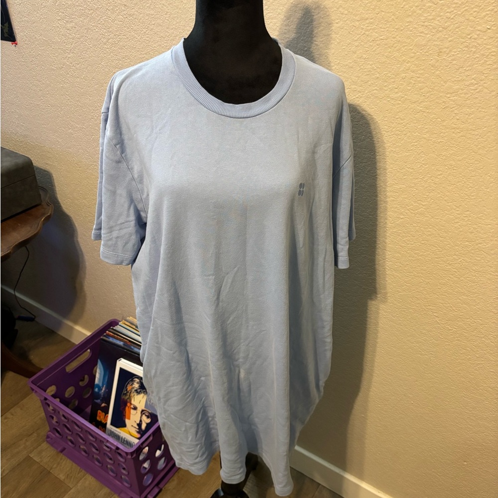 Sweaty Betty baggy sweater shirt Soft Blue Apparel